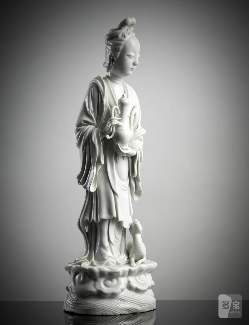 A Dehua figurine of an immortal with a deer and a jug - 图3